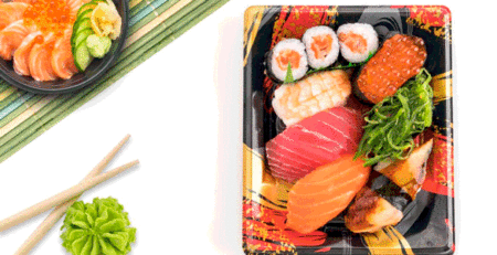 sashimi, sushi, wasabi